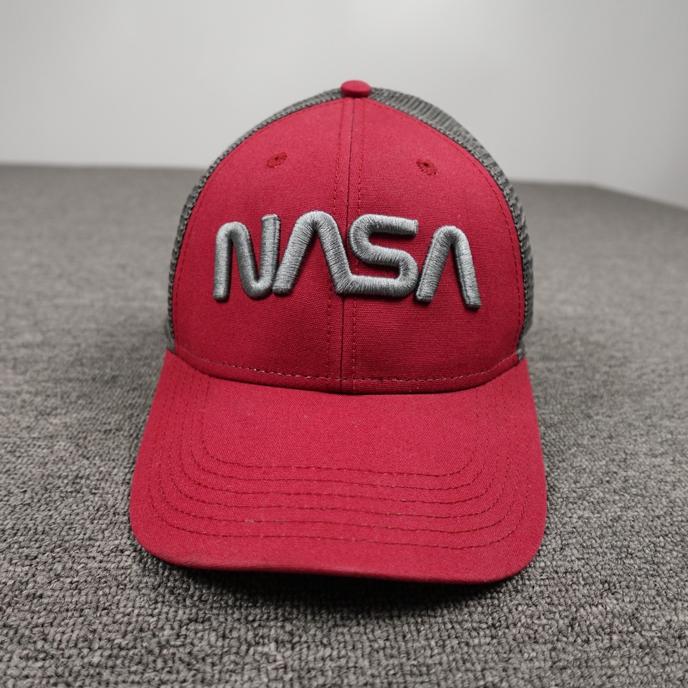 NASA Legacy Hat Cap Snap Back Mens One Size Red Gray Mesh Trucker Baseball